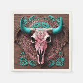 Serviette En Papier Fête de cowgirl rustique crâne de taureau country (Devant)