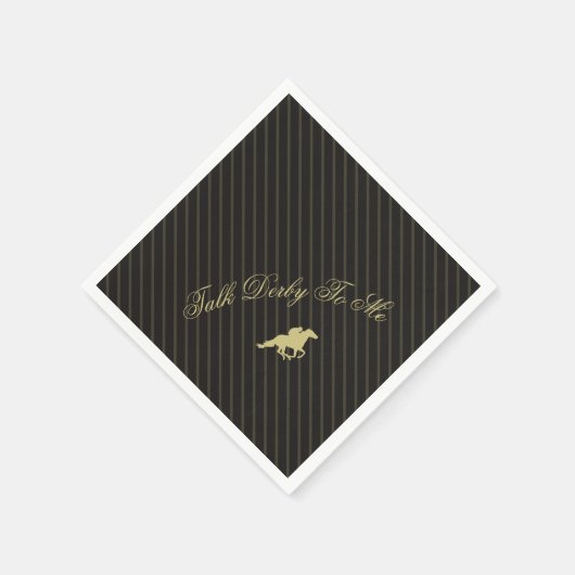 Serviette En Papier Fête de Derby de Cheval de Course Rayure Dorée et  (Coin)