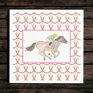 Serviette En Papier Fête de derby de course de chevaux à l'aquarelle