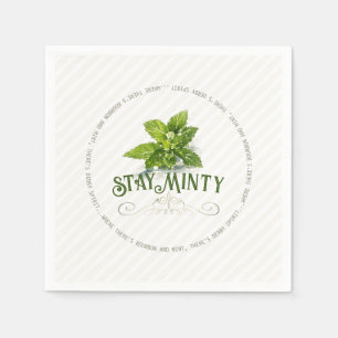 Serviette En Papier Fête de Derby Stay Minty Citation Mignonne Aquarel