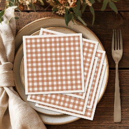 Serviette En Papier Fête de dîner Gingham automne rustique