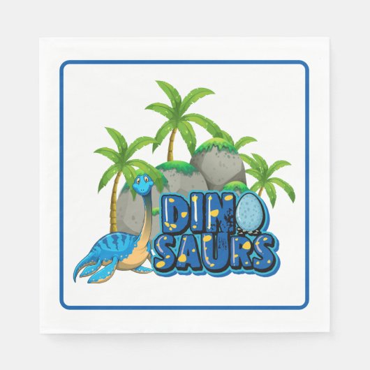 Serviette En Papier Fête de dinosaures (Devant)