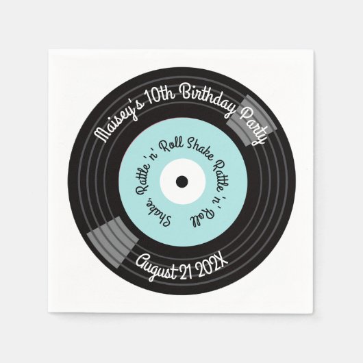 Serviette En Papier Fête de disques vinyles rétro (Devant)