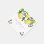 Serviette En Papier Fête de douche de mariée Fleurs de lavande citrons (Coin)
