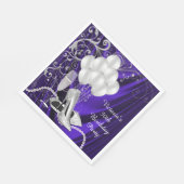 Serviette En Papier Fête de femme chaussure argent violet (Coin)