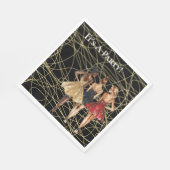 Serviette En Papier Fête de femmes en robes abstraites noir or (Coin)