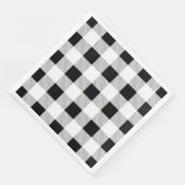 Serviette En Papier fête de ferme rustique plaid noir et blanc de buff (Coin)