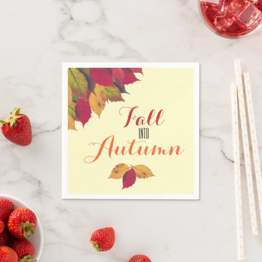 Serviette En Papier Fête de fête Automne Automne Feuilles saisonniers (En situation)