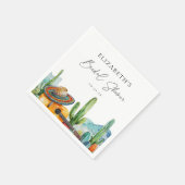 Serviette En Papier Fête de Fiançailles Aquarelle Cactus Mexicain (Coin)