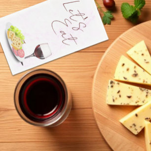 Serviette En Papier Fête de fiançailles autour du vin et du charcuteri