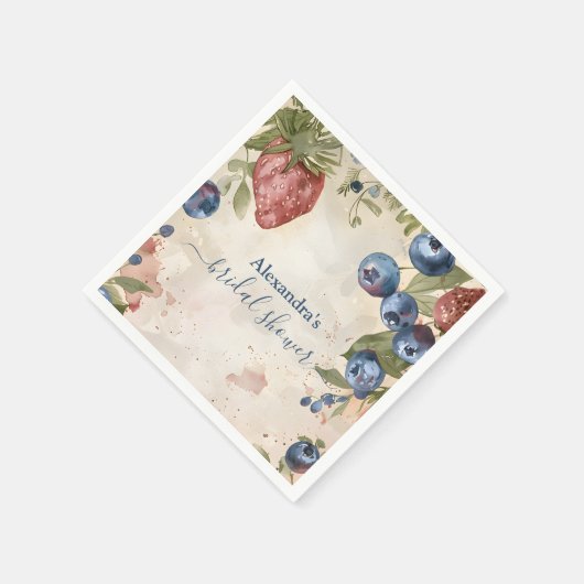 Serviette En Papier Fête de fiançailles aux fraises douce comme un fru (Coin)