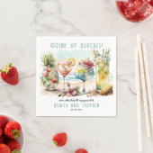Serviette En Papier Fête de fiançailles avec cocktails thème tropical  (En situation)