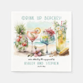 Serviette En Papier Fête de fiançailles avec cocktails thème tropical  (Devant)