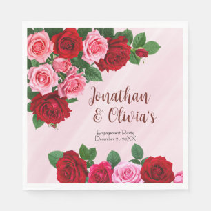Serviette En Papier Fête de fiançailles avec des roses