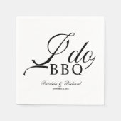 Serviette En Papier Fête de fiançailles BBQ noir et blanc (Devant)