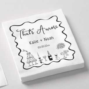 Serviette En Papier Fête de fiançailles Black That's Amore