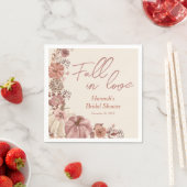 Serviette En Papier Fête de Fiançailles Citrouille Amour Automnal (En situation)