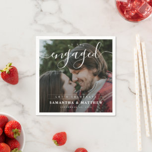 Serviette En Papier Fête de fiançailles de couple élégant et stylé ave