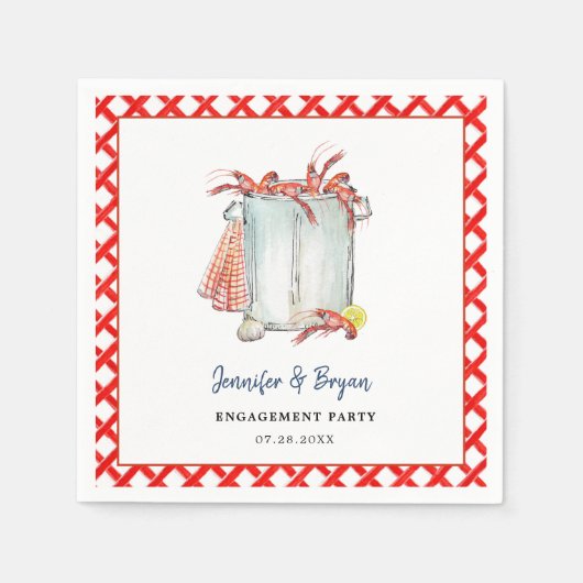 Serviette En Papier Fête de fiançailles de fruits de mer ébullition d' (Devant)