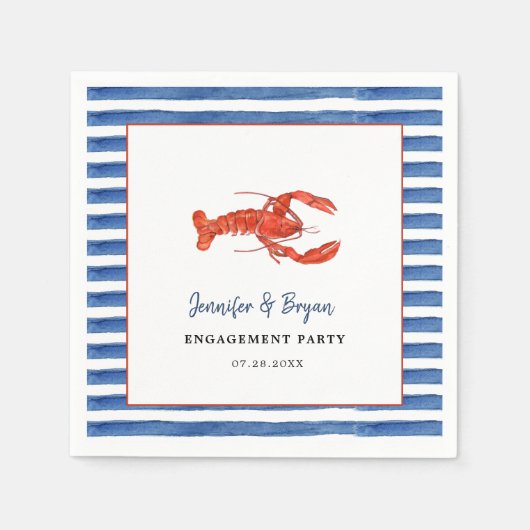 Serviette En Papier Fête de fiançailles de homard (Devant)