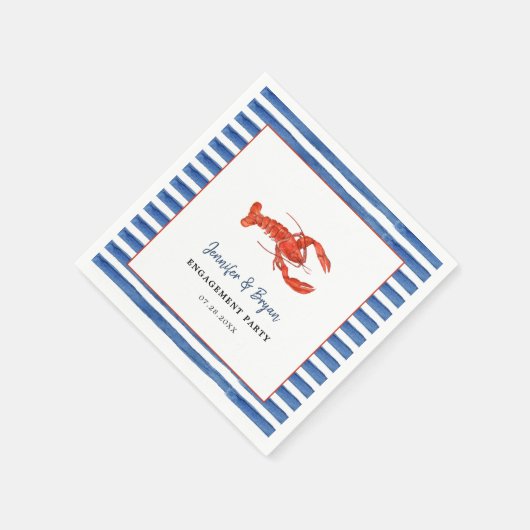 Serviette En Papier Fête de fiançailles de homard (Coin)