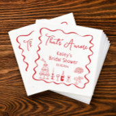 Serviette En Papier Fête de Fiançailles Dessinée à la Main C'est l'Amo