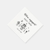 Serviette En Papier Fête de fiançailles drôle dessinée à la main (Coin)