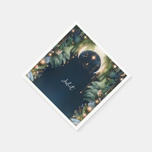 Serviette En Papier Fête de Fiançailles Étoiles Mystiques Rêve Magique (Coin)