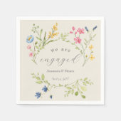 Serviette En Papier Fête de Fiançailles Floral de Jardin (Devant)