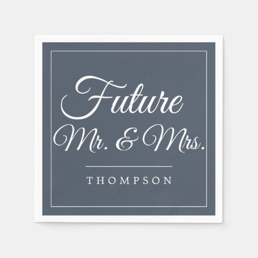 Serviette En Papier Fête de fiançailles Future M. et Mme Papier Fumé N (Devant)