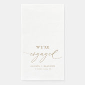 Serviette En Papier Fête de Fiançailles Gold We're Engaged (Devant)