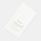 Serviette En Papier Fête de Fiançailles Gold We're Engaged (Coin)