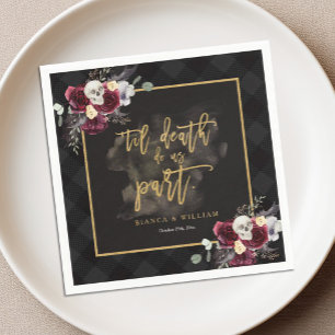 Serviette En Papier Fête de fiançailles gothique de romance sombre