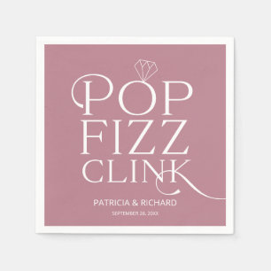 Serviette En Papier Fête de Fiançailles Pop Fizz Clink Rose Poussiéreu