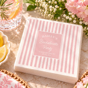 Serviette En Papier Fête de Fiançailles Rose Pâle Chic Côté Mer