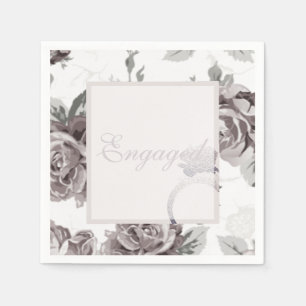 Serviette En Papier Fête de fiançailles rose rose antique blush