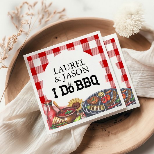 Serviette En Papier Fête de fiançailles Rustique I Do BBQ Tournesol