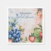 Serviette En Papier Fête de fiançailles sucrée aux fraises et aux baie (Devant)