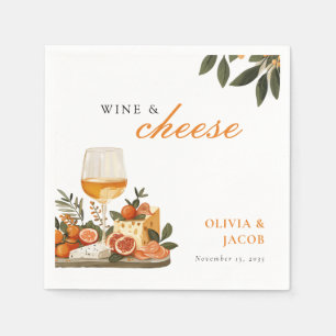 Serviette En Papier Fête de fiançailles vin et fromage