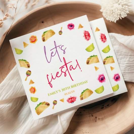 Serviette En Papier Fête de Fiesta Taco, fête mexicaine d'anniversaire