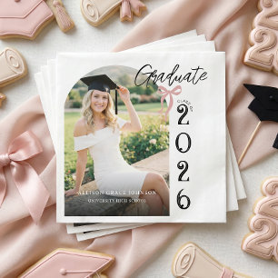 Serviette En Papier Fête de fin d'études avec photos modernes