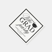 Serviette En Papier Fête de fin d'études minimaliste noir et blanc (Coin)