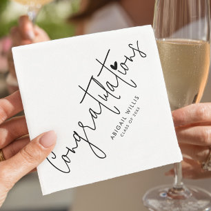 Serviette En Papier Fête de fin d'études personnalisée avec un script 