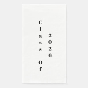 Serviette En Papier Fête de fin d'études Promotion 2026 Noir Blanc