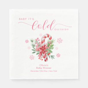 Serviette En Papier Fête de flocon de neige rose Candy Girl Baby Showe