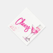 Serviette En Papier Fête de Galentines pour Filles à l'Aquarelle (Coin)