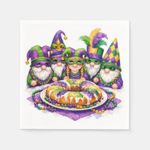 Serviette En Papier Fête de Gnome Mardi Gras avec la Galette des Rois
