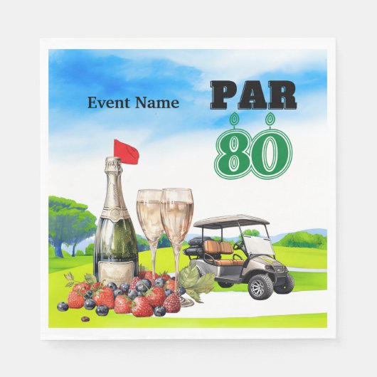 Serviette En Papier Fête de golf 80e anniversaire (Devant)