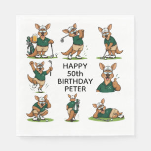 Serviette En Papier fête de golf avec des kangourous