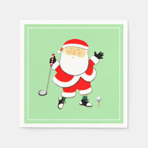 Serviette En Papier Fête de golf de Noël